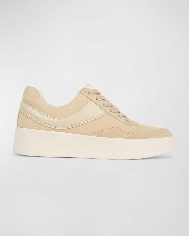 Warren Mixed Leather Court Sneakers